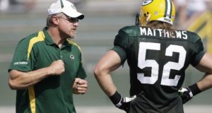 Kevin Greene giving Clay Matthews advice