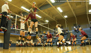 Viterbo outside hitter, Alicia Olson (2) is leading the nation in kills this season. PHOTO: Nate Beier - www.gx3media.smugmug.com